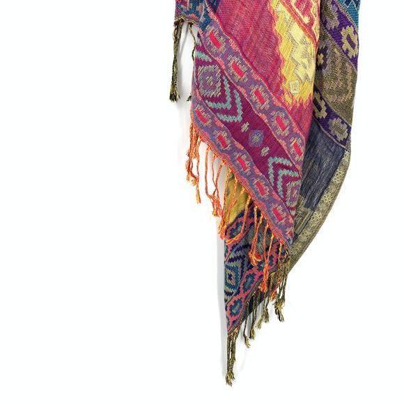 Unbranded Multicolor Tribal Print Woven Vest Womens One Size Waterfall Front - Picture 4 of 5